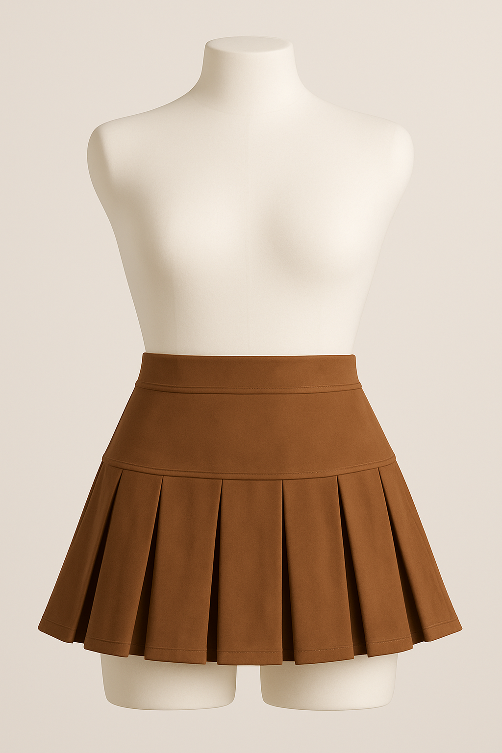 Suede Pleated A-Line Mini Skirt