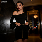 Trumpet Sleeve Pleated dress