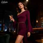 Trumpet Sleeve Pleated dress