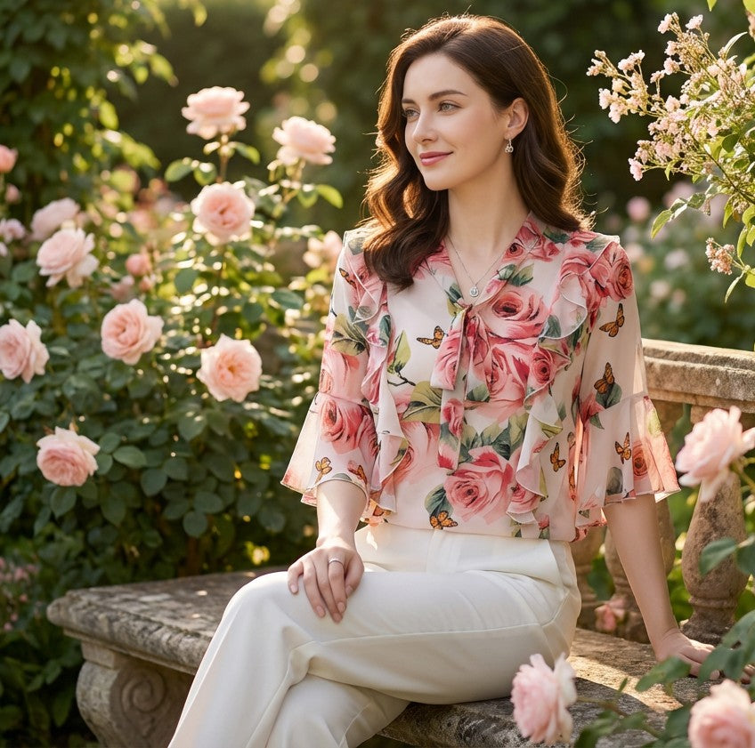 Floral Breeze Chiffon Top