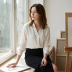 Sweet Lapel Long-Sleeve Chiffon Shirt