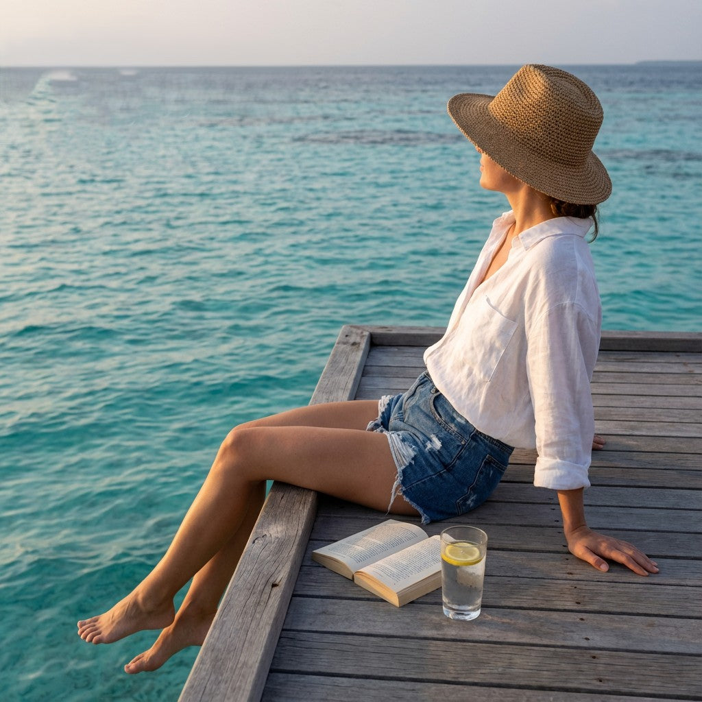 Ripped High-Waisted Denim Shorts