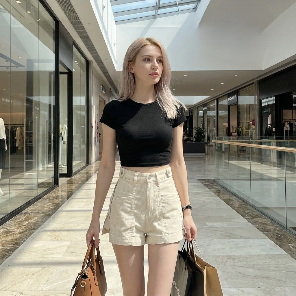 A-Line High-Waist Shorts