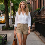 High-Waist Figure-Flattering Denim Shorts