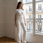 White Royal Sister Wide Boot Pants
