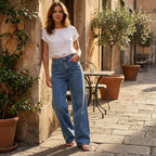 Slim Straight Denim Trousers