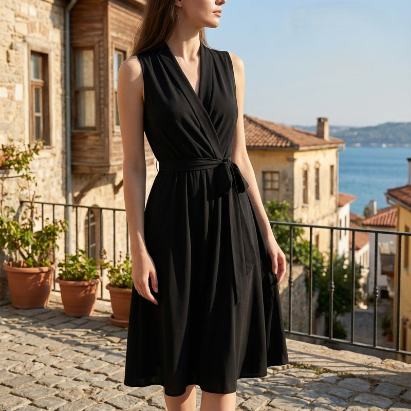 High Waist Sleeveless Long Dress