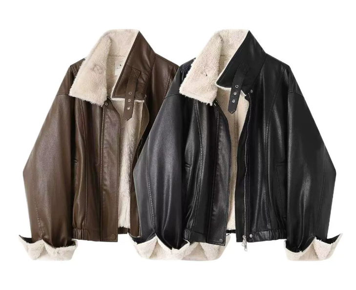 Ultra-Short Chenille Fur-Collar Jacket