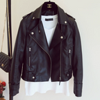 PU Leather Lapel Jacket