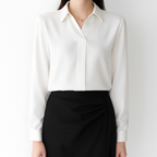 Sweet Lapel Long-Sleeve Chiffon Shirt