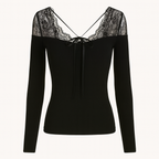 Lace-Up Slim Long Sleeve Top