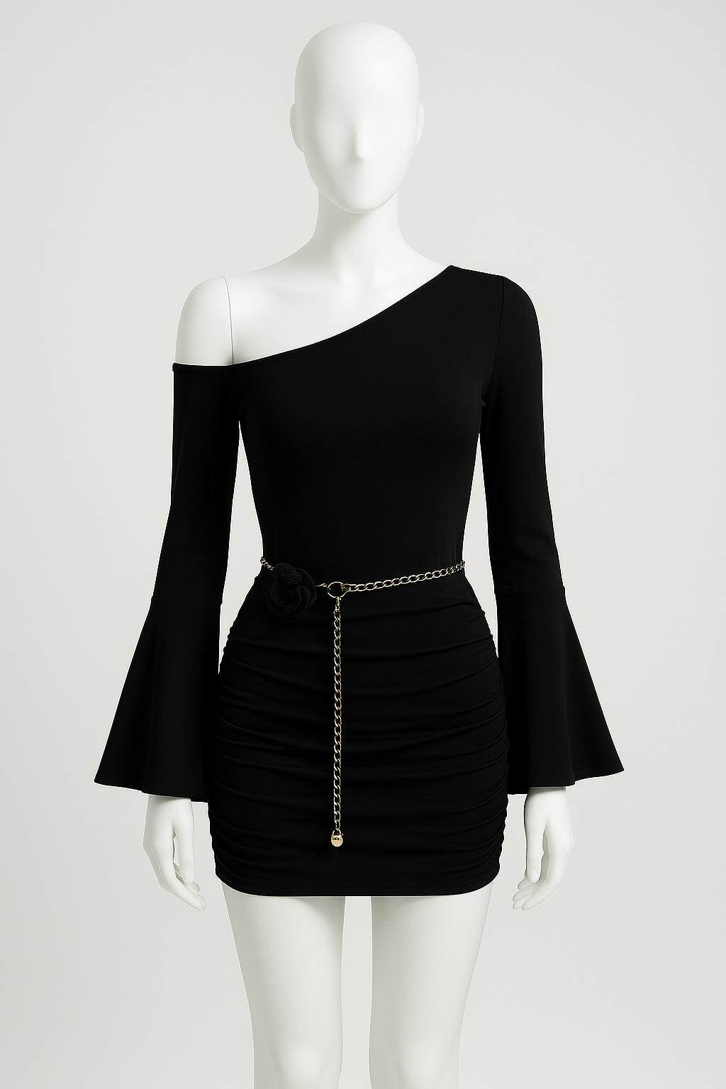 Trumpet Sleeve Pleated dress