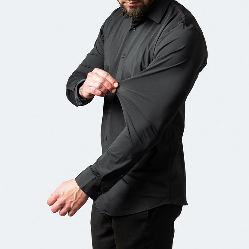 Elastic Non-Iron Men’s Long-Sleeved Shirt