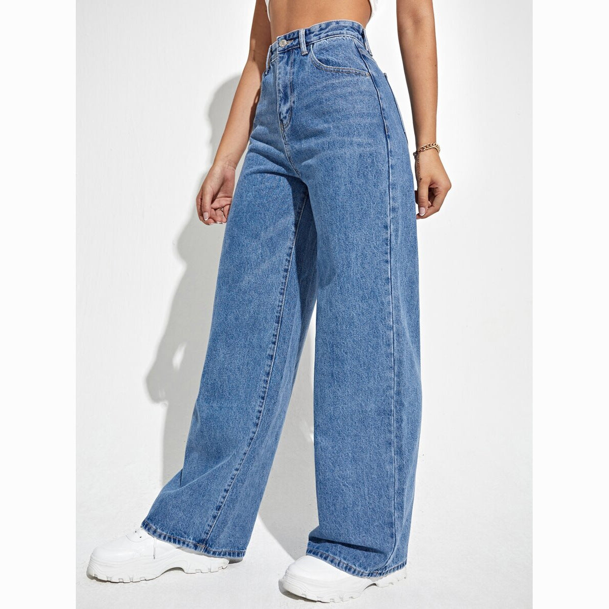 Slim Straight Denim Trousers