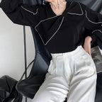 Commuter Long Sleeve Doll Collar Chiffon Shirt