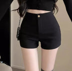 Fleece-Lined High-Waist Winter A-Line Safety Shorts