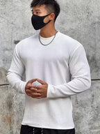 Round Neck Long-Sleeved Men's Activewear T-Shirt