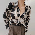 High-End Leopard Print Chiffon Shirt