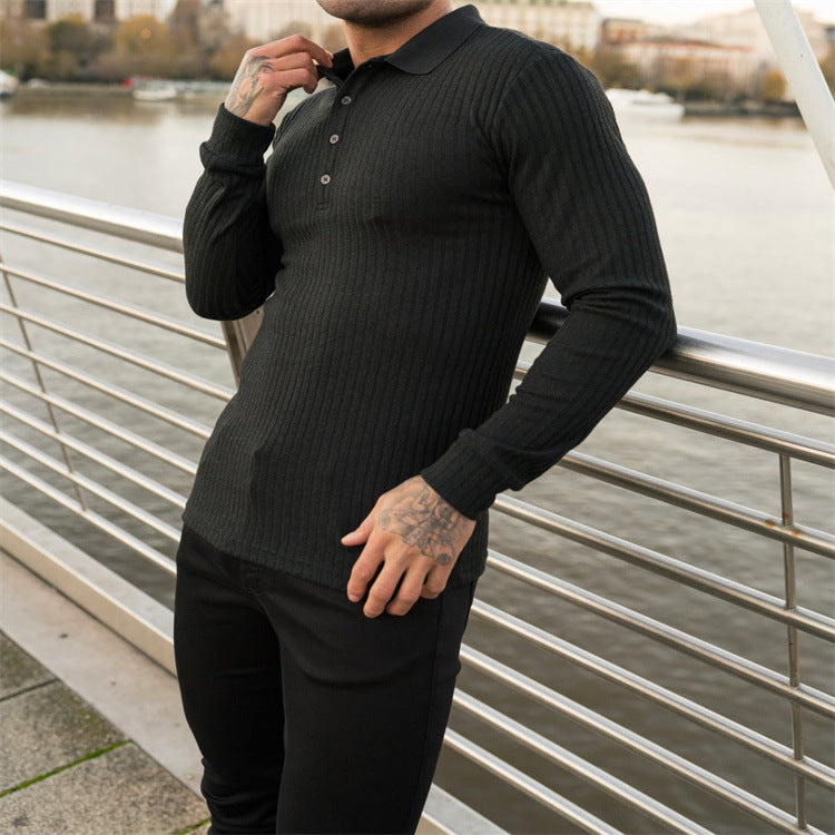 Vertical Long Sleeve Performance Polo