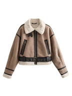 Fur Integrated Model Short Jacket