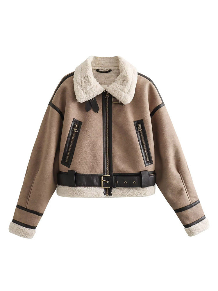 Fur Integrated Model Short Jacket