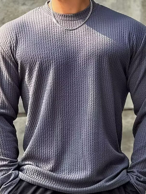 Round Neck Long-Sleeved Men's Activewear T-Shirt
