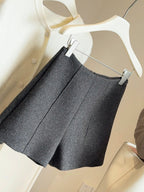 HIGH-WAIST WOOLEN STRAIGHT SHORTS