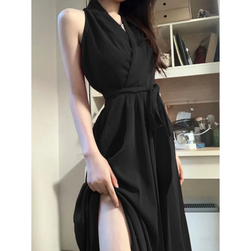 High Waist Sleeveless Long Dress