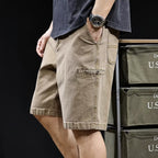 Thin-Denim Mid-Length Shorts