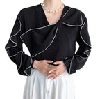 Commuter Long Sleeve Doll Collar Chiffon Shirt