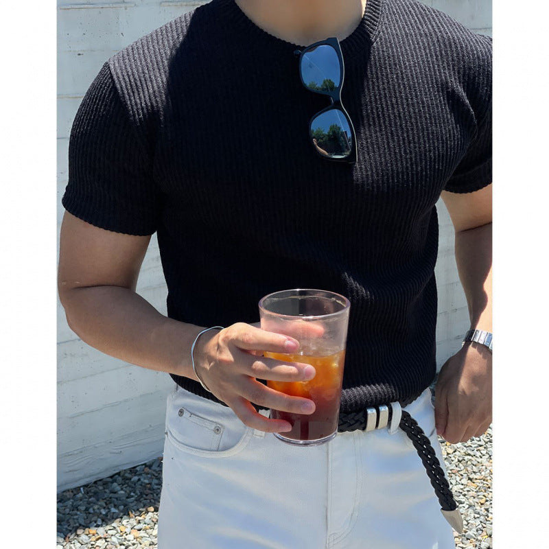 V-Neck Slim Long-Sleeve Men’s Shirt