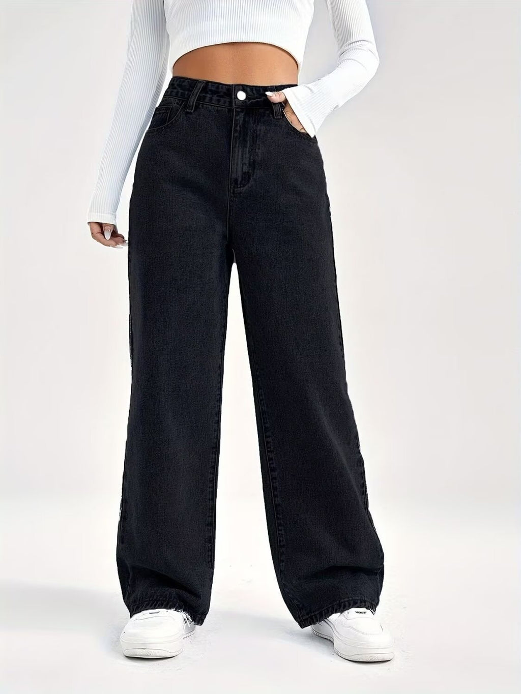 Slim Straight Denim Trousers