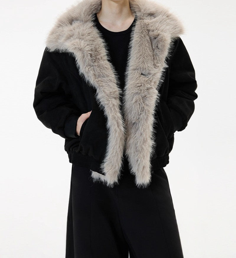 Soft Fur-Collar Coat