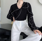 Commuter Long Sleeve Doll Collar Chiffon Shirt