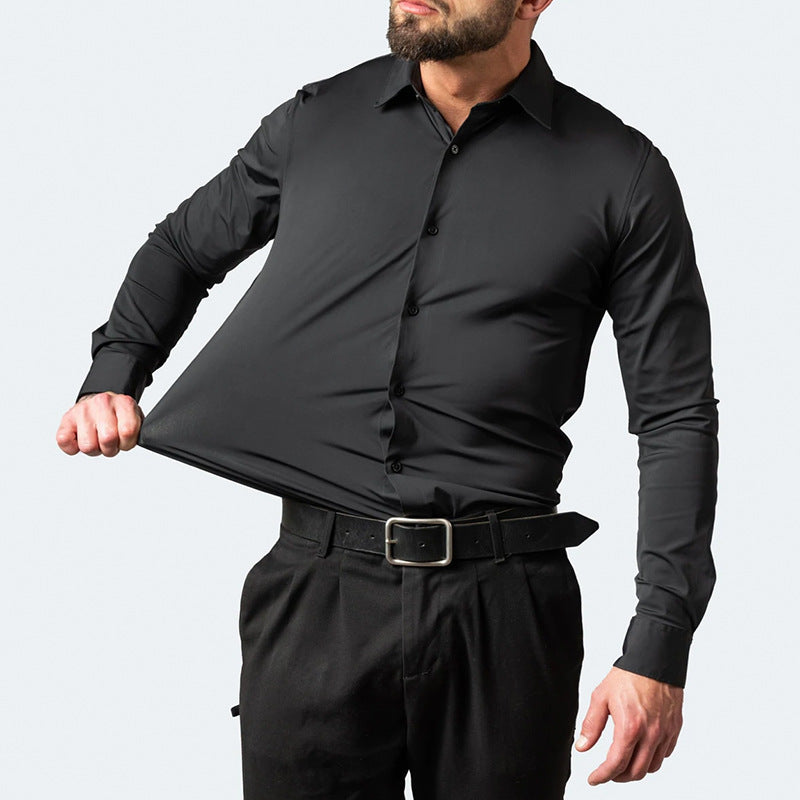 Elastic Non-Iron Men’s Long-Sleeved Shirt